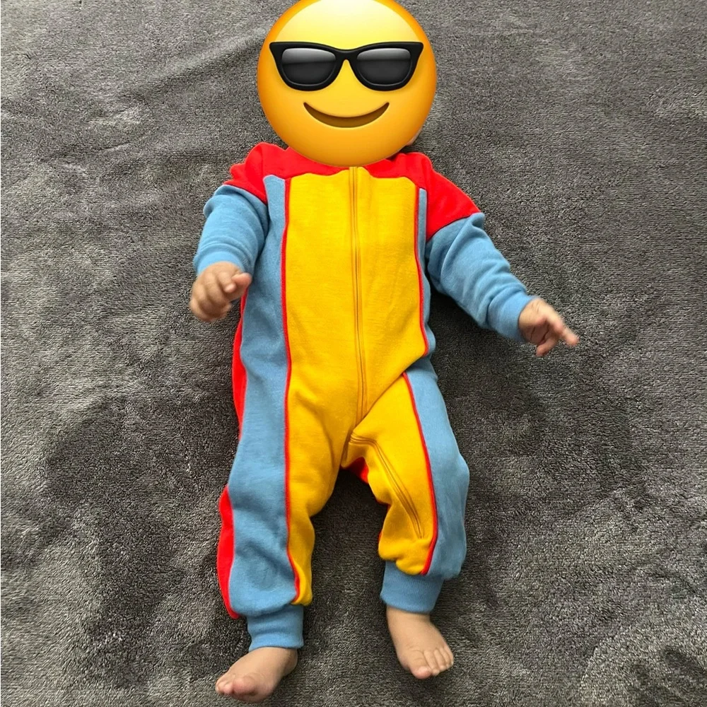 Vintage Shirtees Baby Colorblock Sleeper Size 12M 70s 80s Retro (Runs Small)